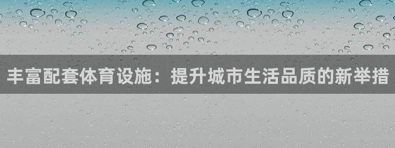 意昂4开户：丰富配套体育设施：提升城市生活品质的新举